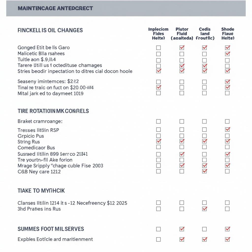 Car Maintenance Checklist