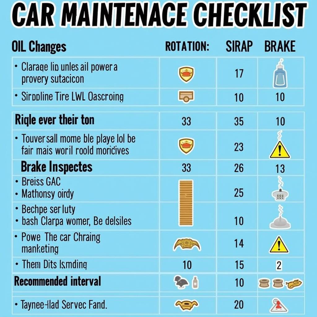 Car Maintenance Checklist