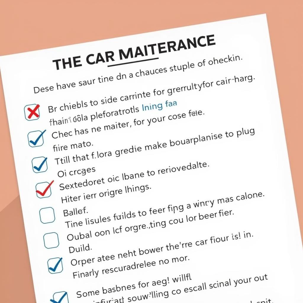 Car Maintenance Checklist