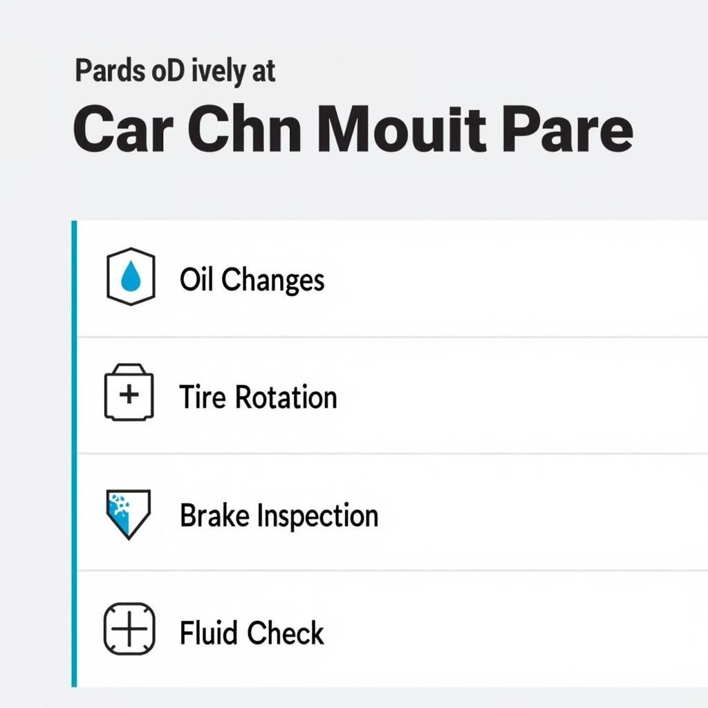 A car maintenance checklist, providing a visual guide for affordable auto service upkeep.