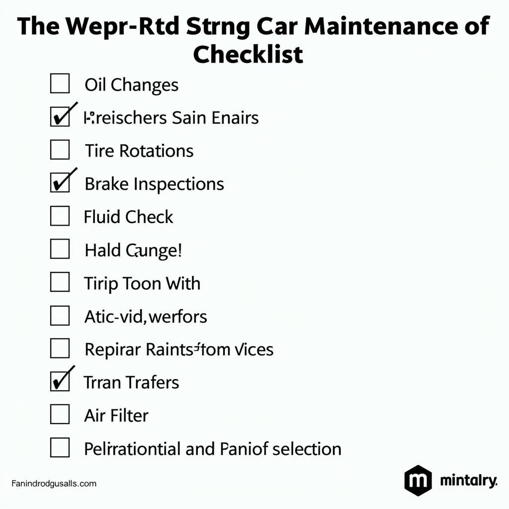 A checklist of essential car maintenance tasks