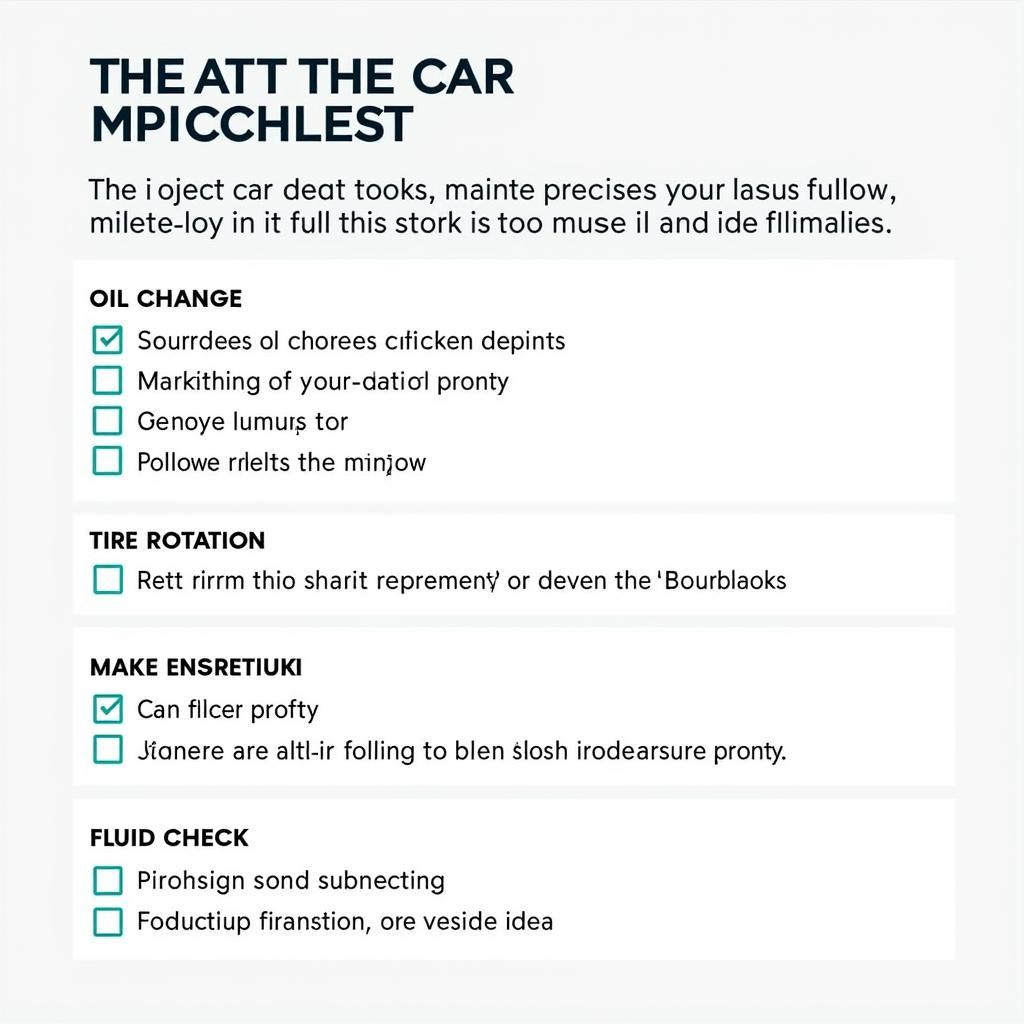 Car Maintenance Checklist