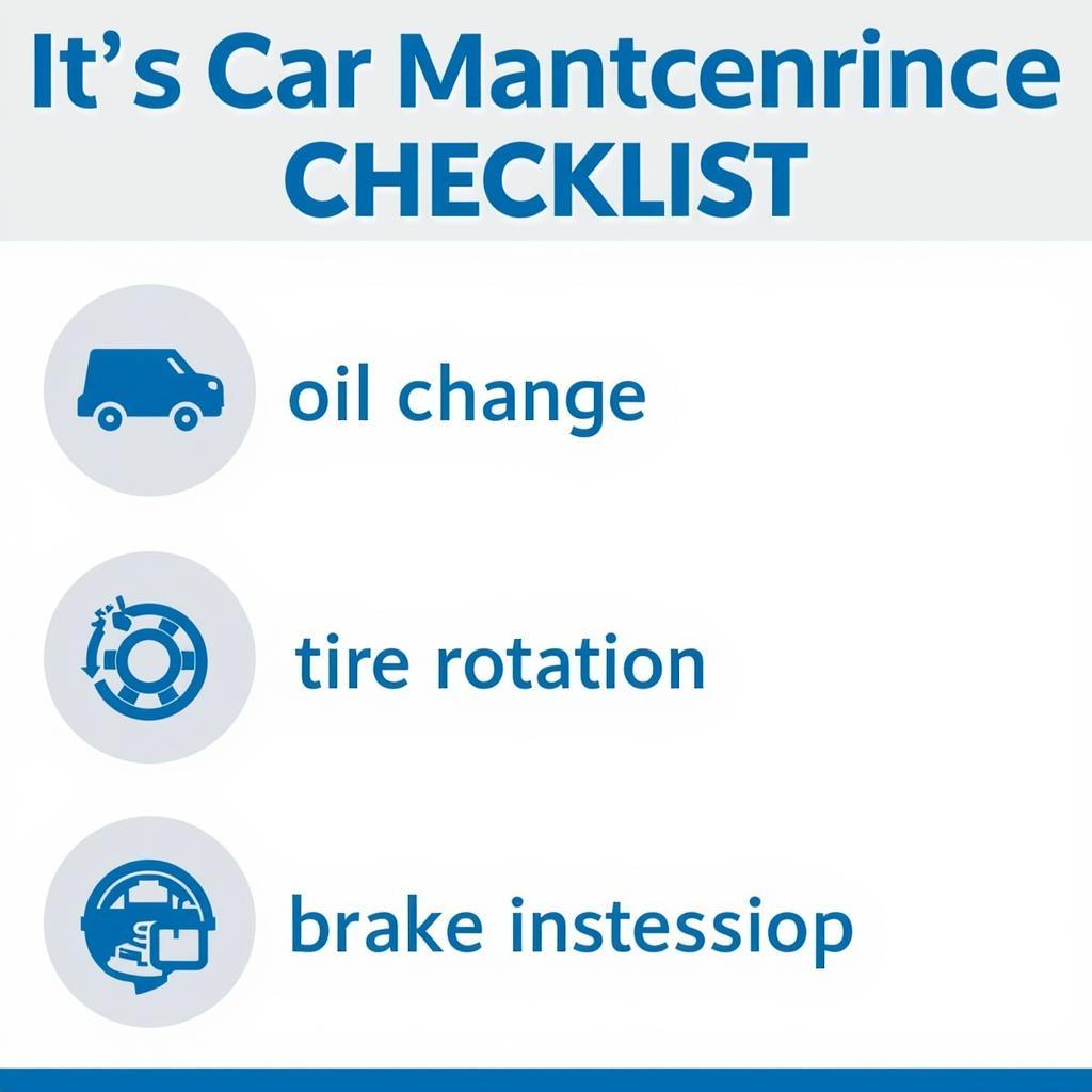 Car maintenance checklist with essential checks highlighted