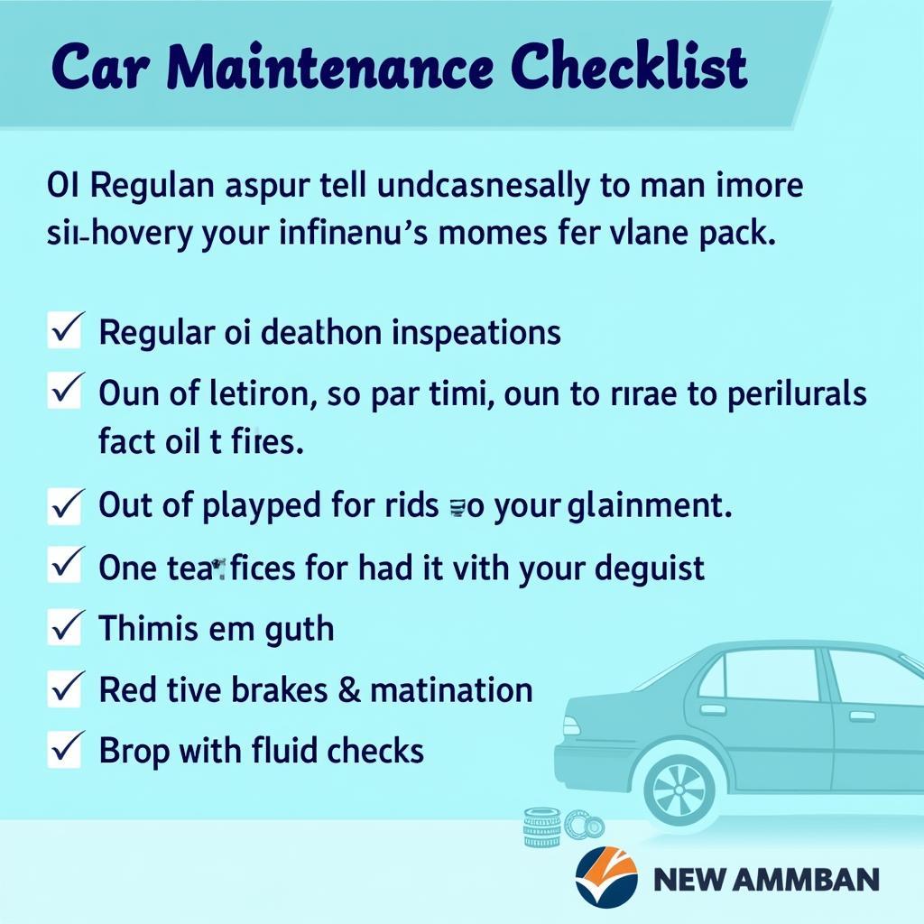 Car Maintenance Checklist - A checklist highlighting essential car maintenance tasks such as oil changes, tire rotations, and brake inspections.