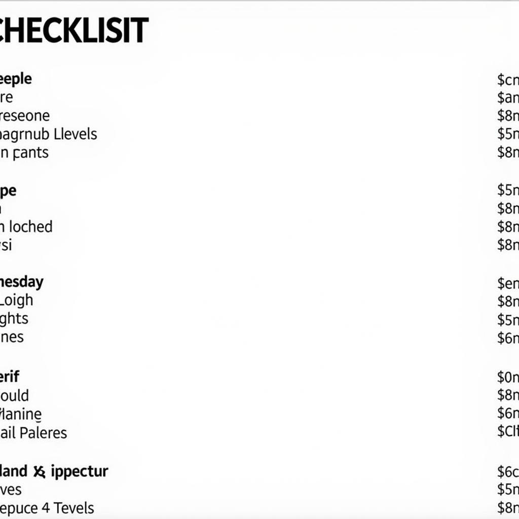 Car Maintenance Checklist