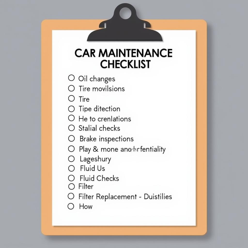 Car Maintenance Checklist