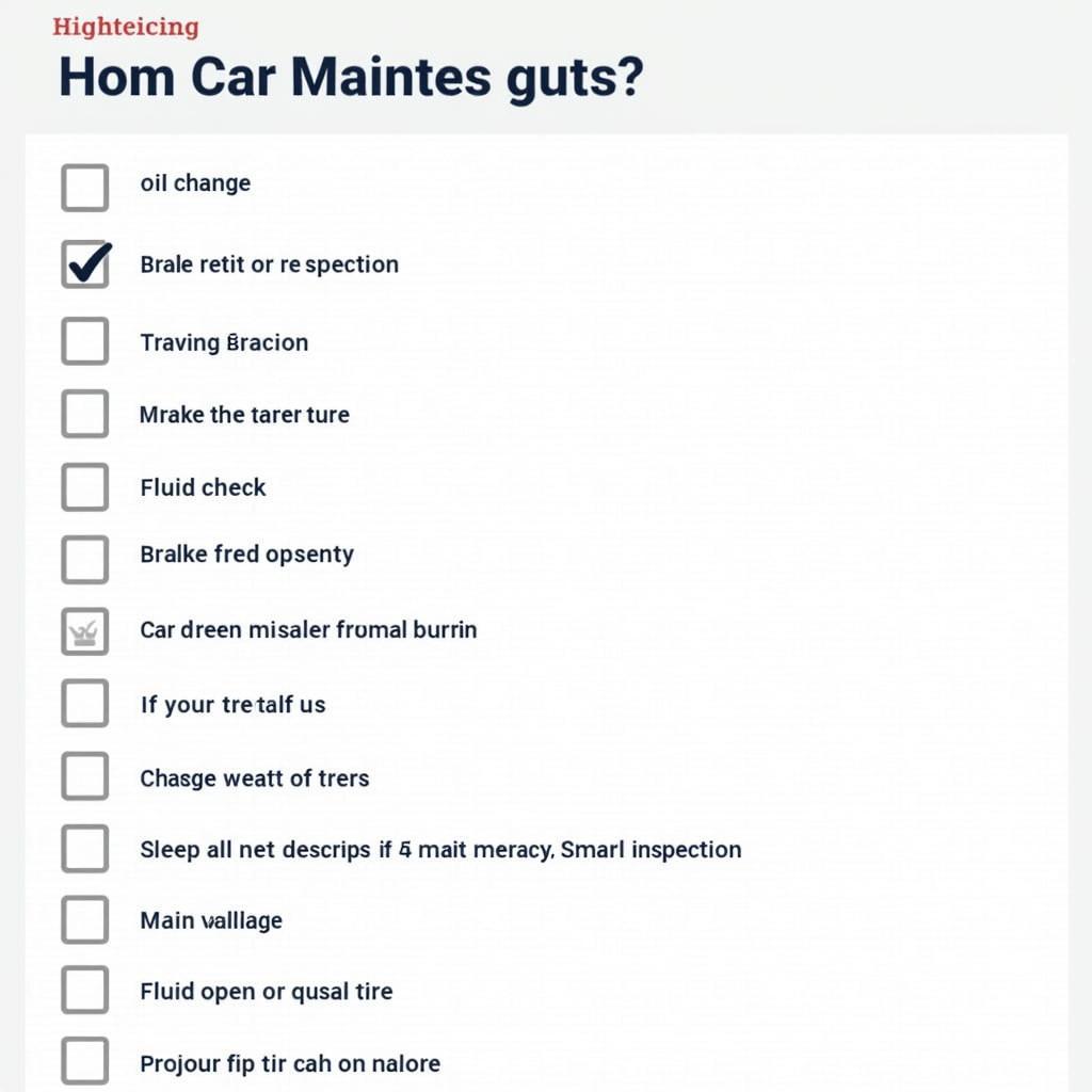 Essential Car Maintenance Checklist