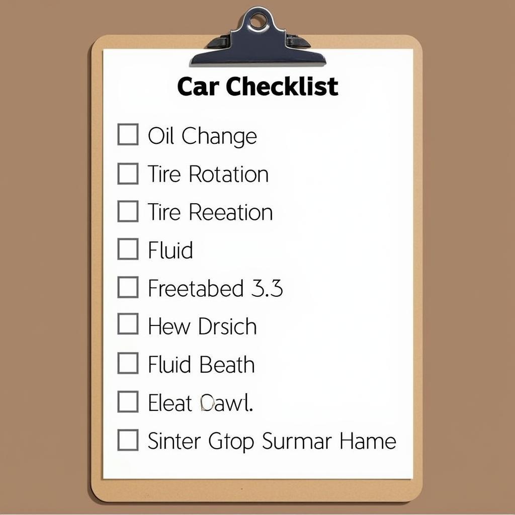 Car Maintenance Checklist