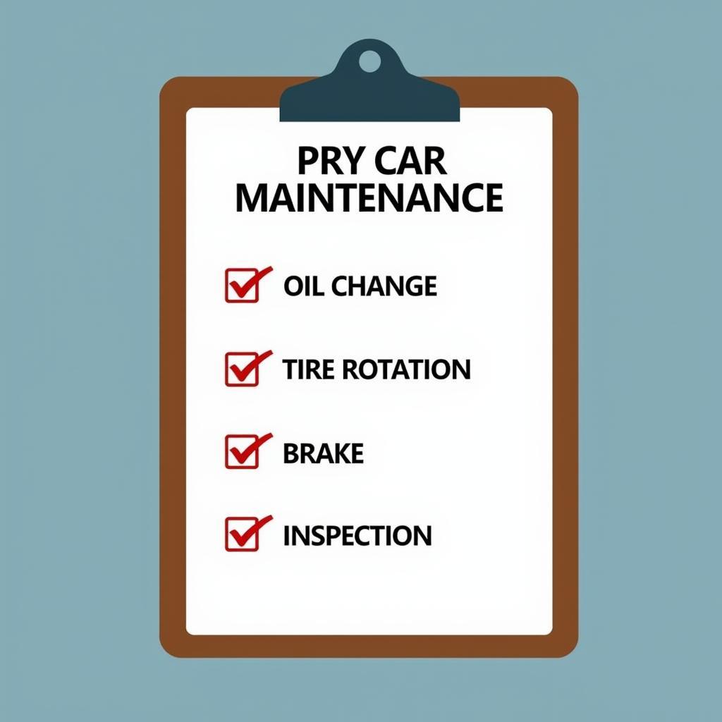 Car Maintenance Checklist on a Clipboard