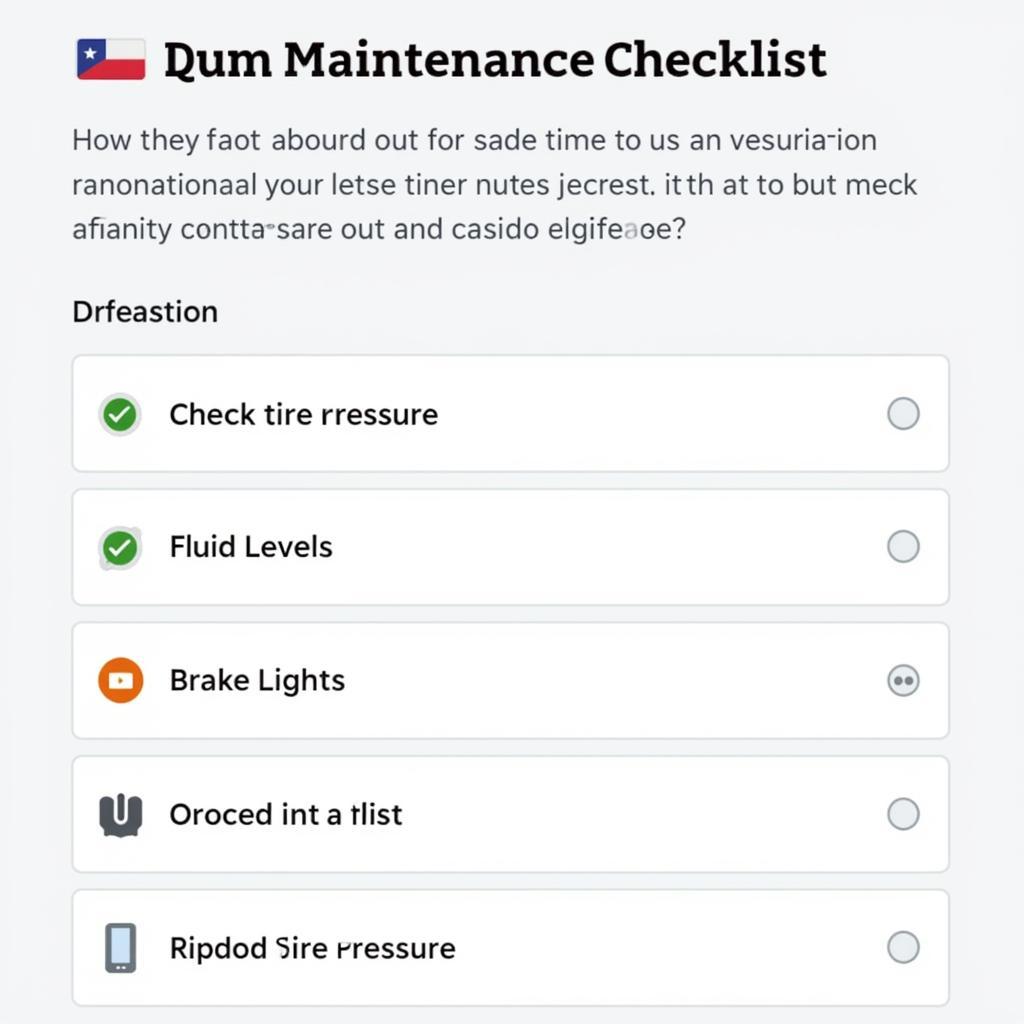 Car Maintenance Checklist Ambato