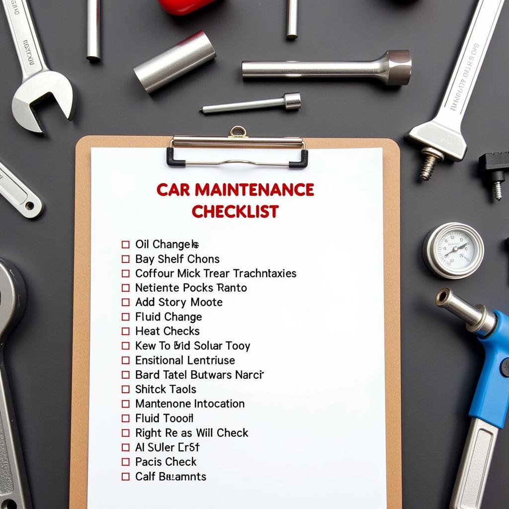 Car Maintenance Checklist and Tools