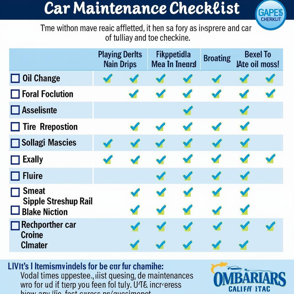 Car Maintenance Checklist Carlisle