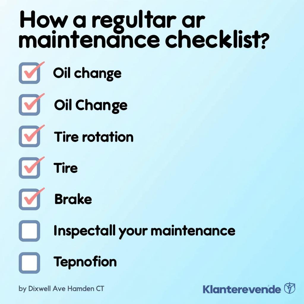 Car Maintenance Checklist Near Dixwell Ave Hamden CT