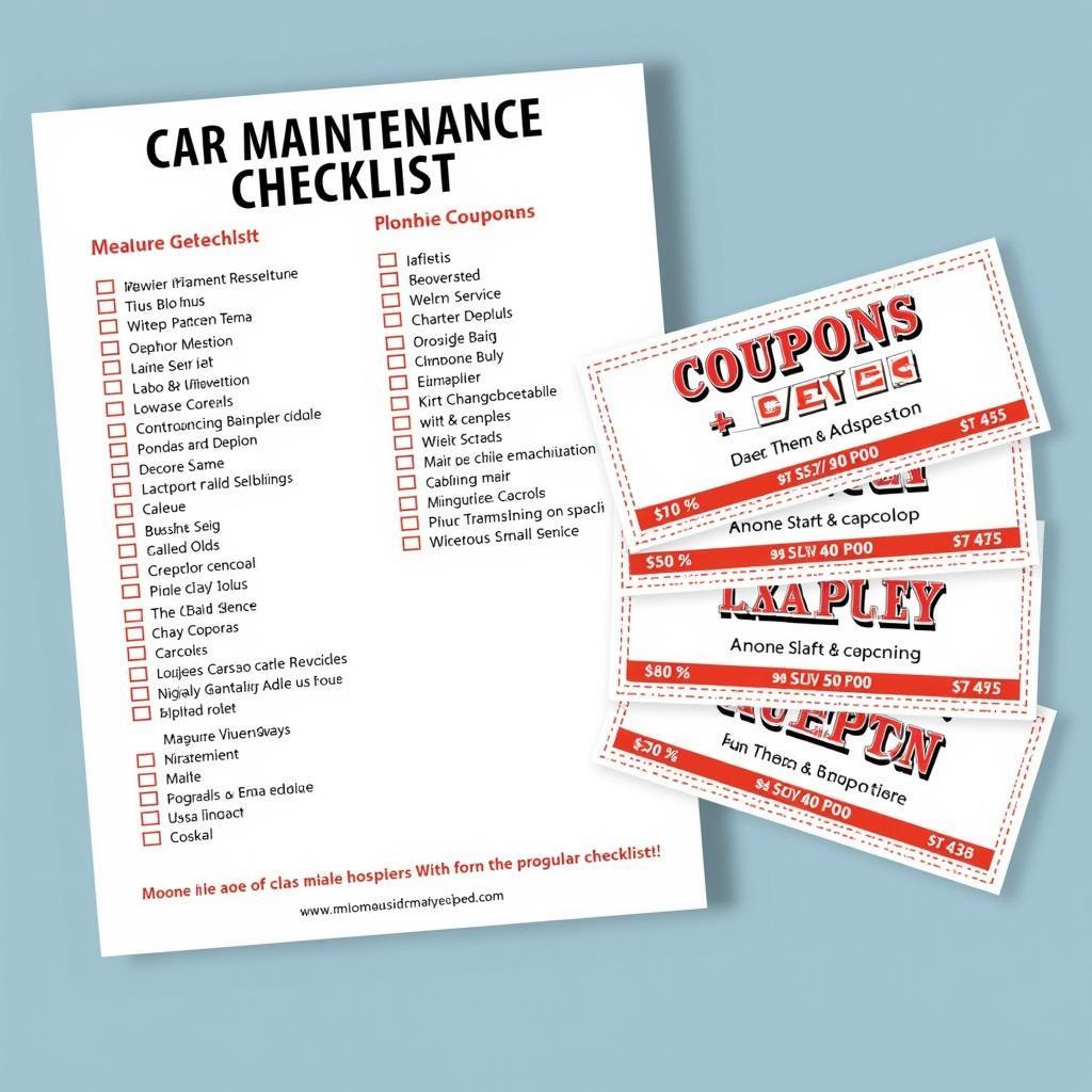 Car Maintenance Checklist and Coupons