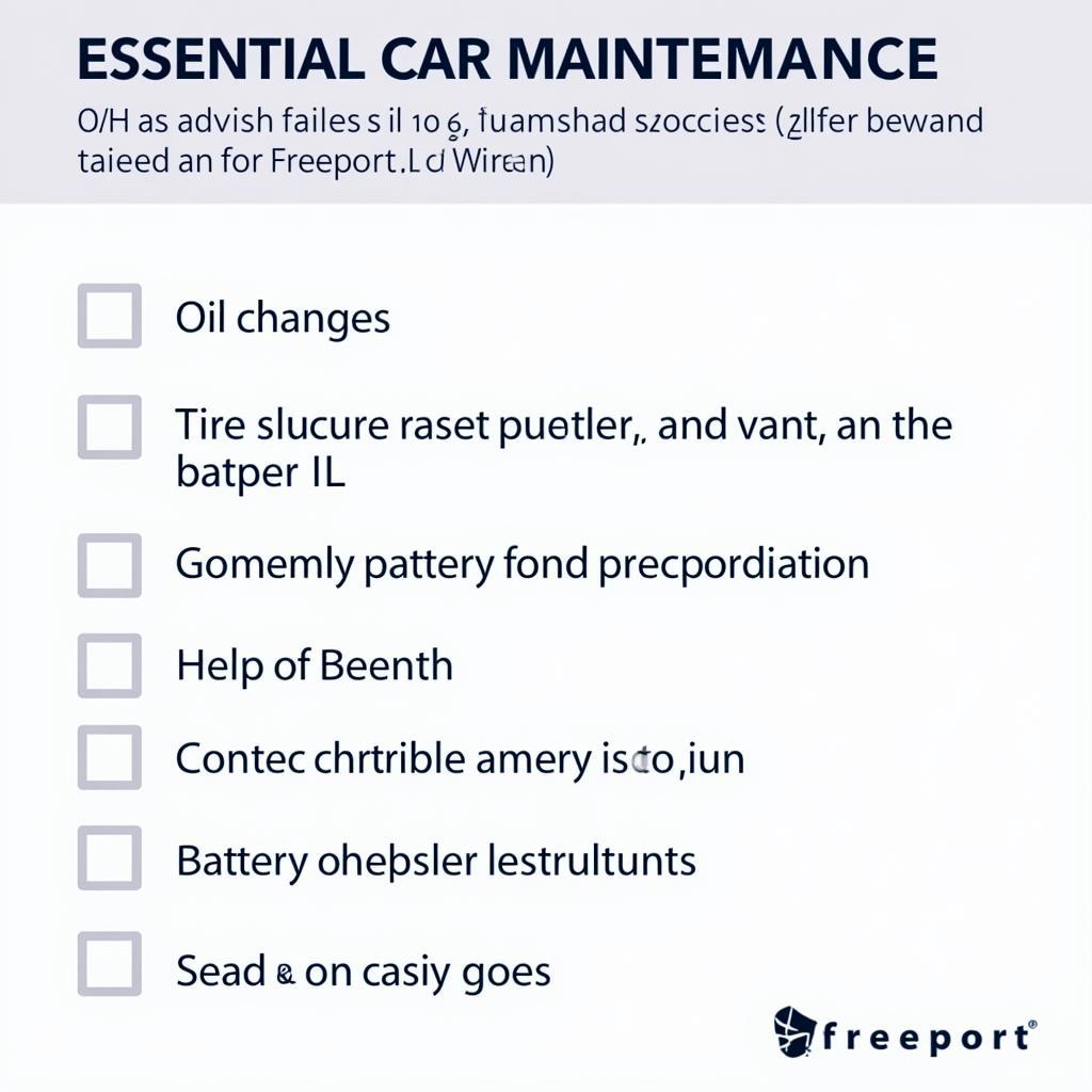 Car Maintenance Checklist Freeport IL