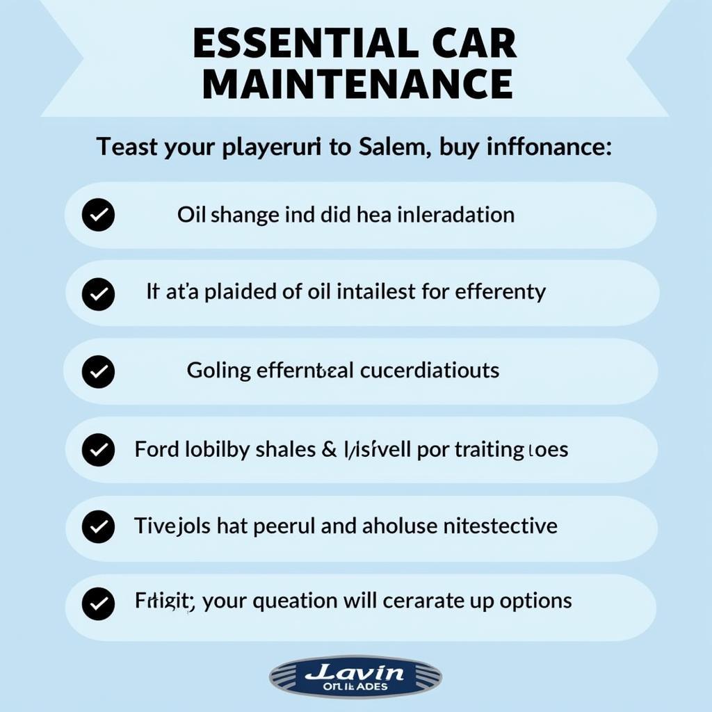 Car Maintenance Checklist Salem