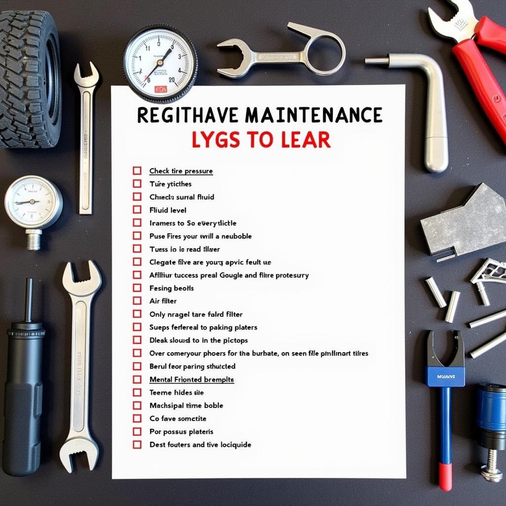 Car Maintenance Checklist and Tools