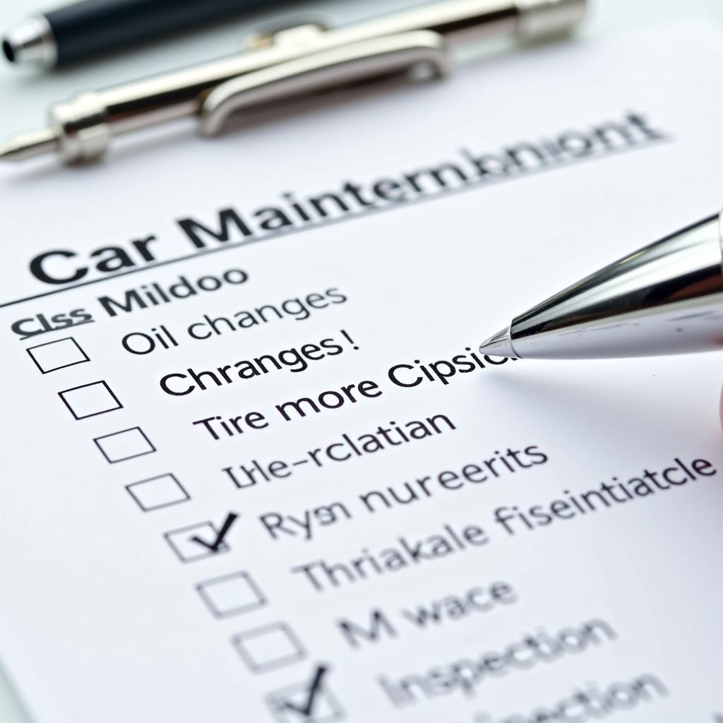 Car Maintenance Schedule Checklist