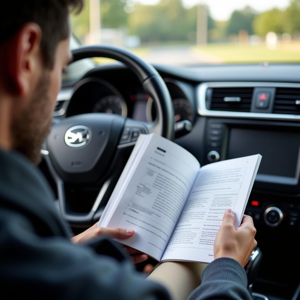 Car Owner Reading Manual