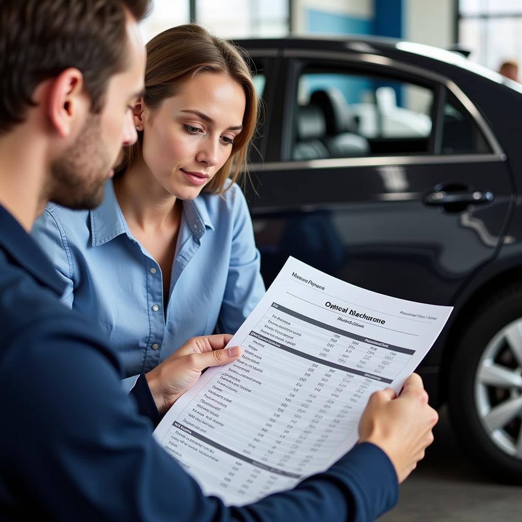 Car Owner Receiving a Repair Estimate