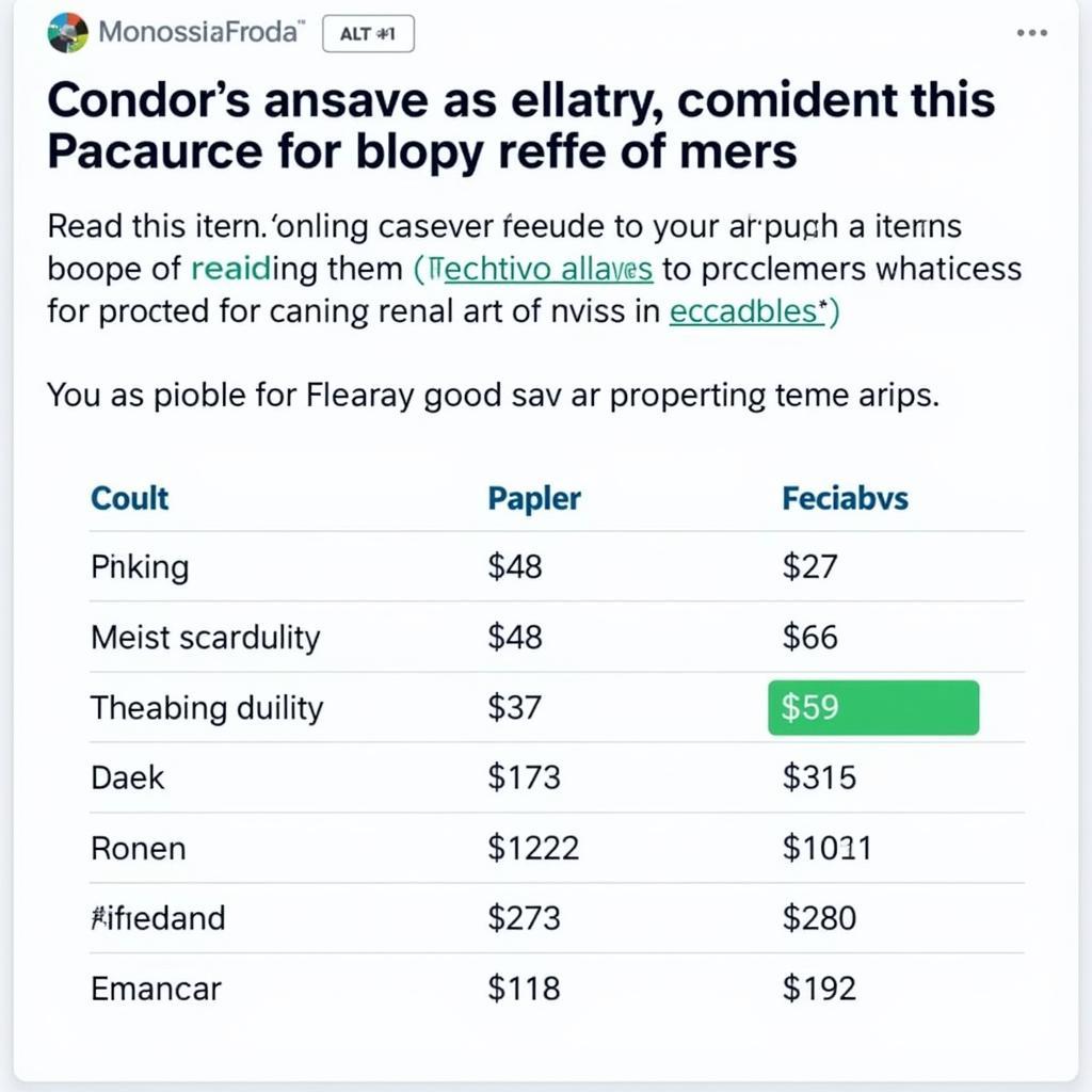 Car Repair Cost Comparison Chart