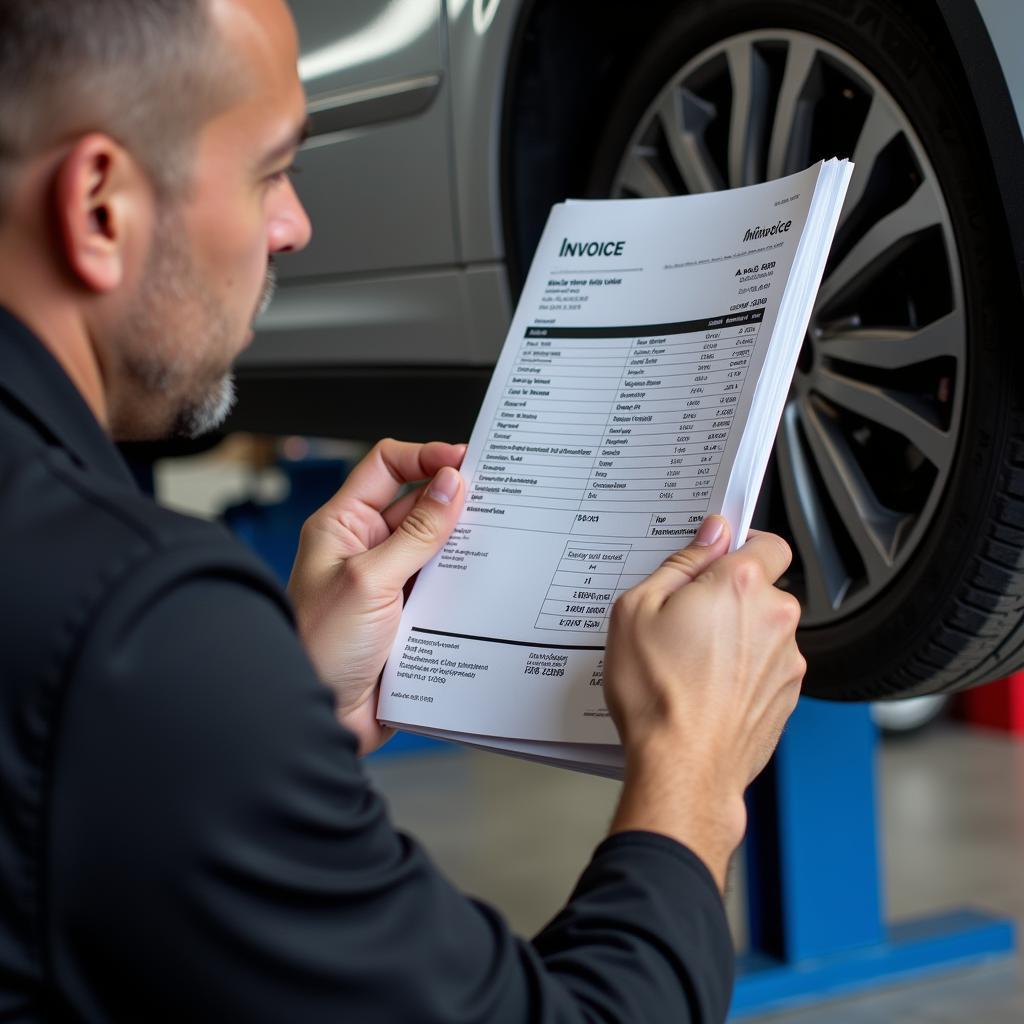 Reviewing a Car Repair Invoice