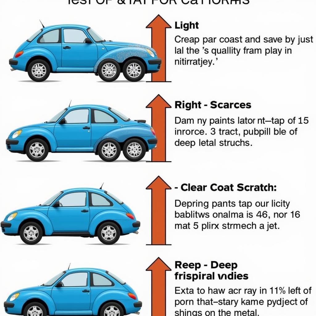 Car Scratch Severity Levels from Clear Coat to Metal