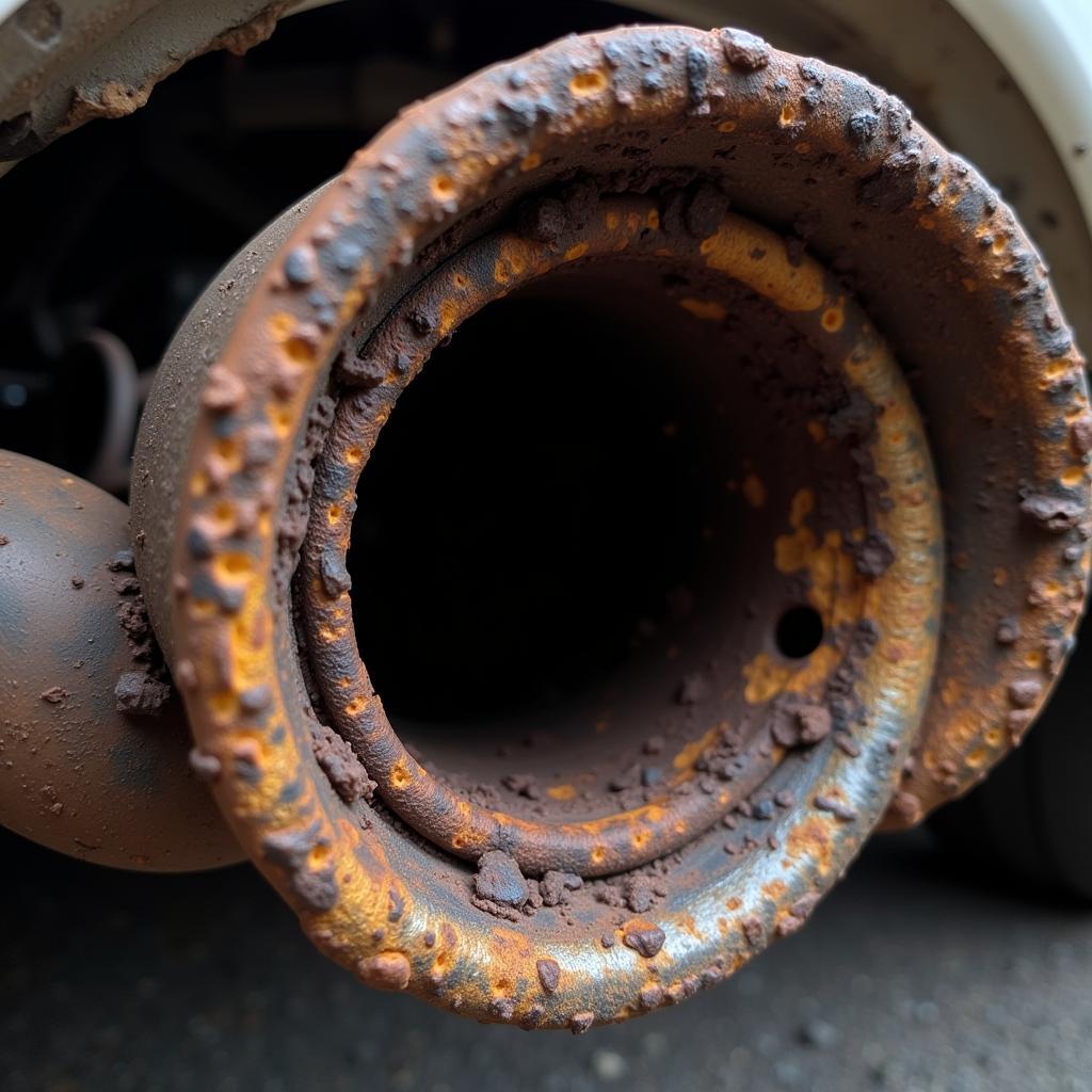 Car Silencer Rust and Damage