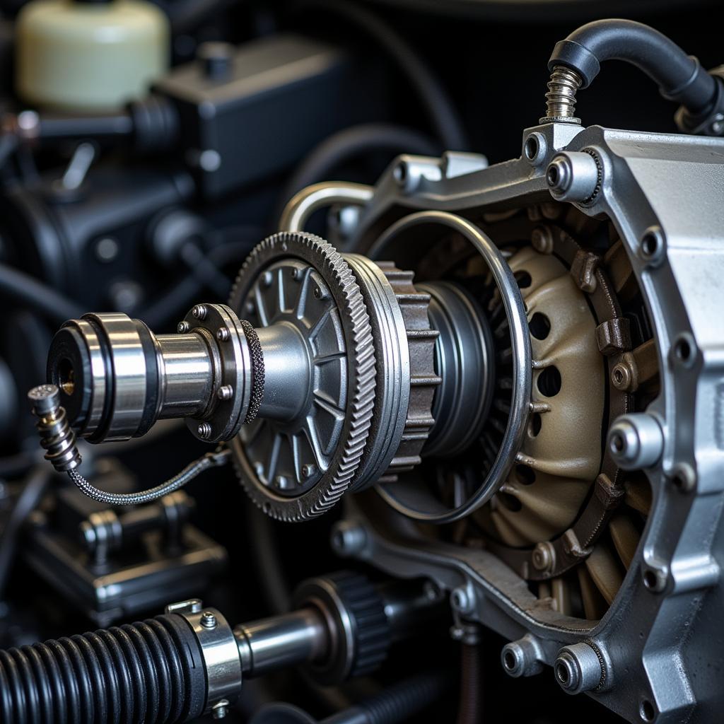 Detailed View of a Car's Transmission System