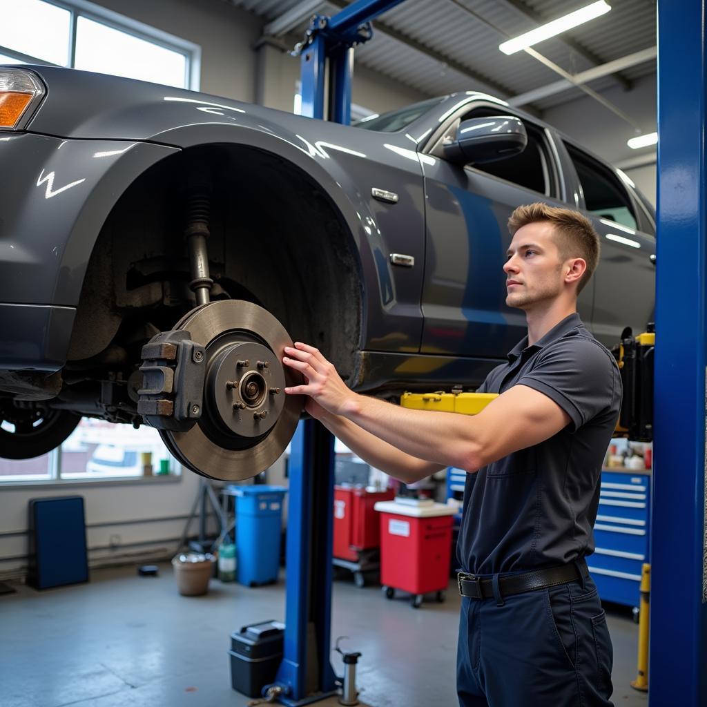 Car Undergoing Preventative Maintenance in Fishertown