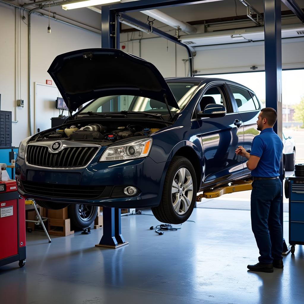 Car Undergoing Routine Maintenance