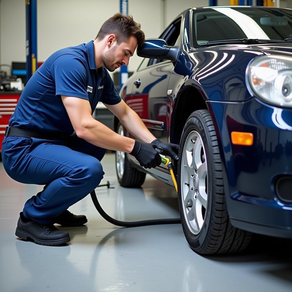 Car Undergoing Routine Maintenance