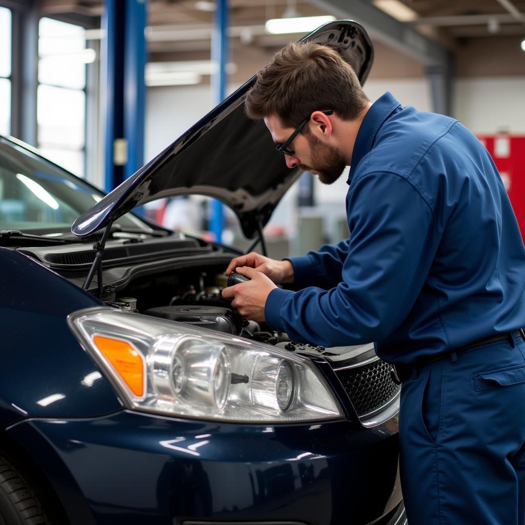 Car Undergoing Routine Maintenance