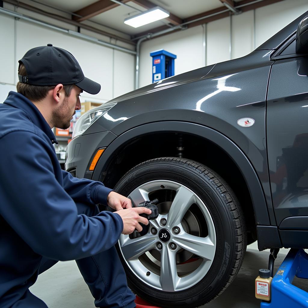 Car Undergoing Routine Maintenance