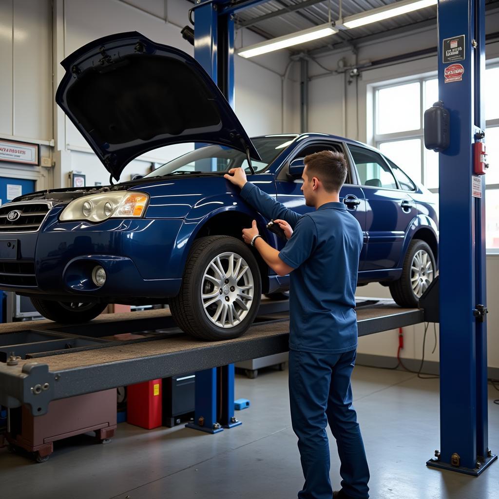 Car Undergoing Routine Maintenance