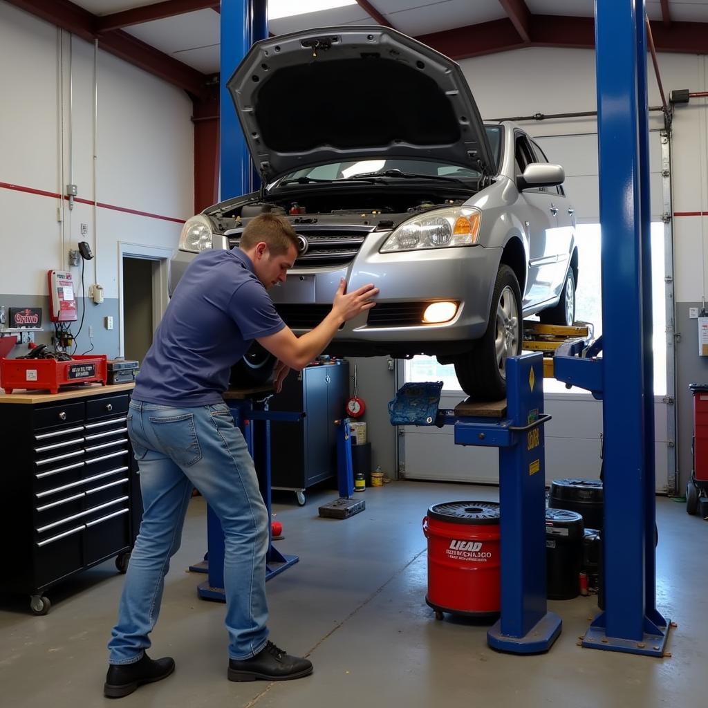 Car Undergoing Routine Maintenance