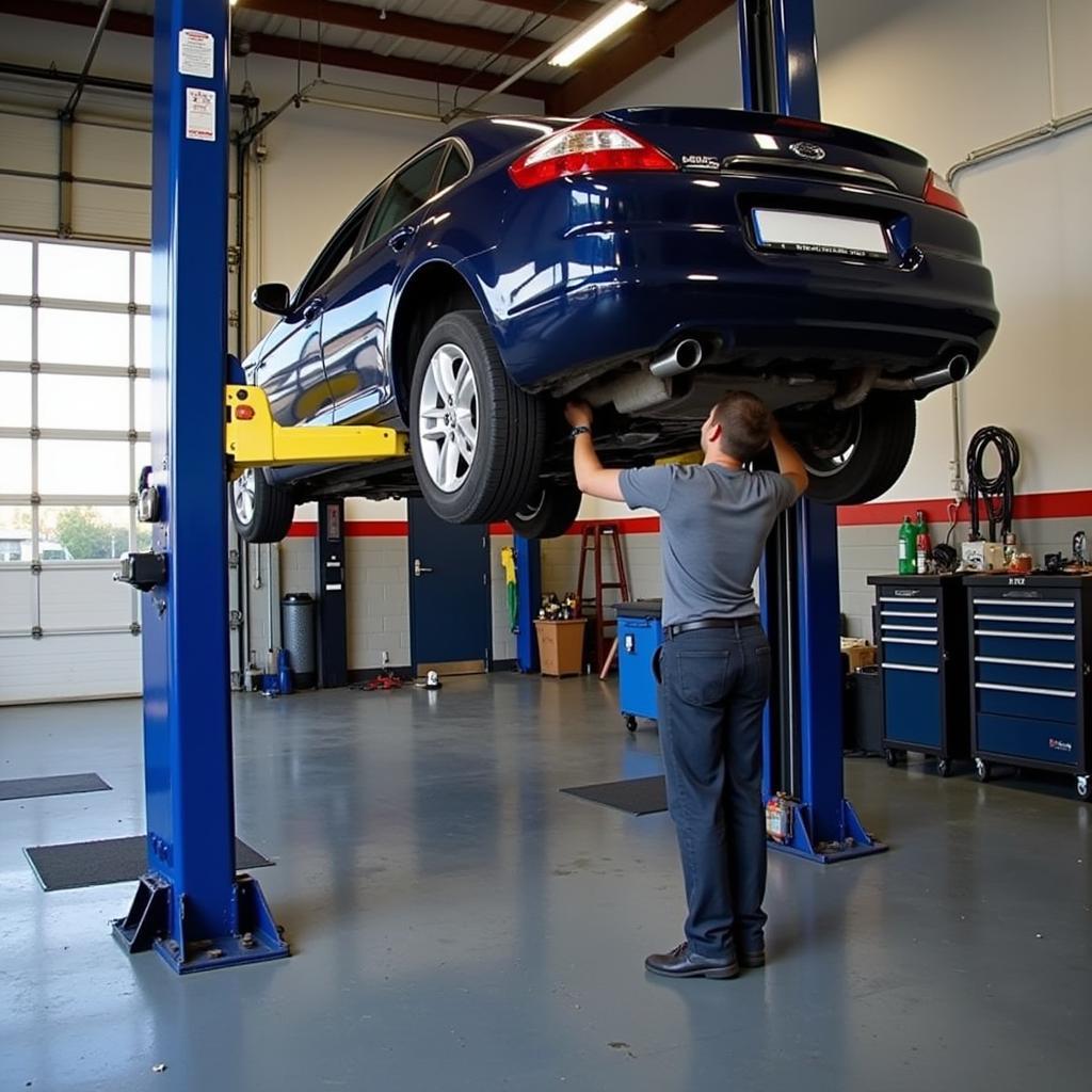 Car Undergoing Routine Maintenance