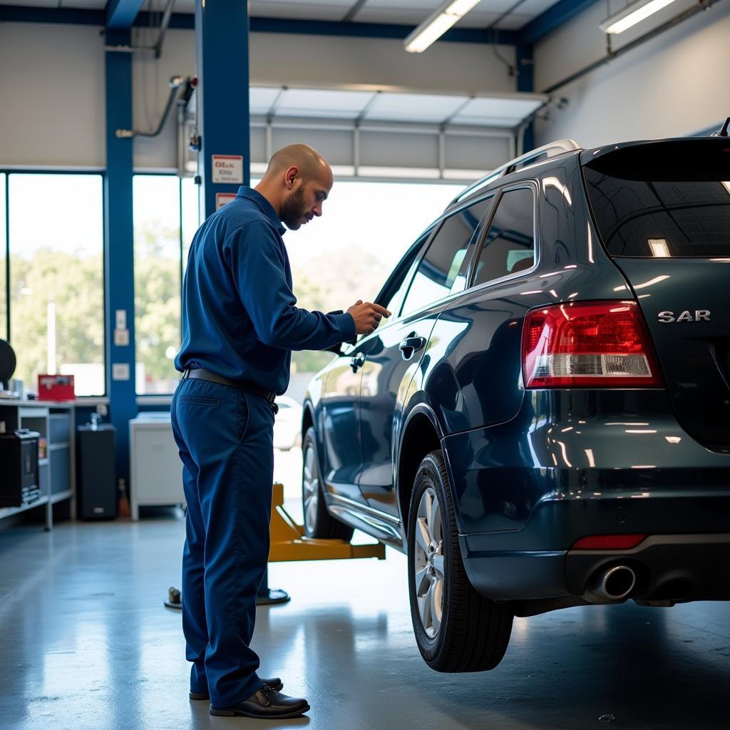 Car Undergoing Routine Maintenance at a Hialeah Auto Shop