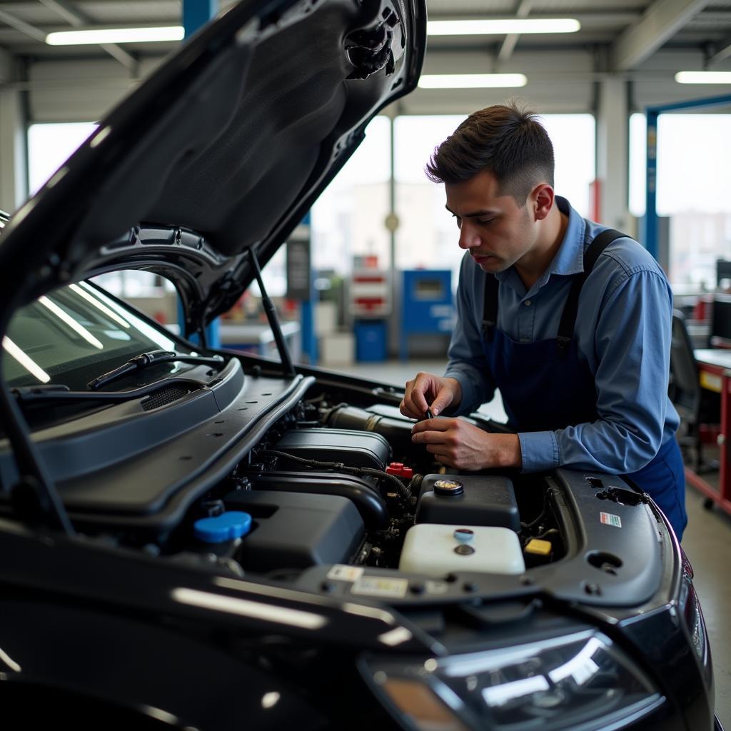 Car Undergoing Routine Maintenance