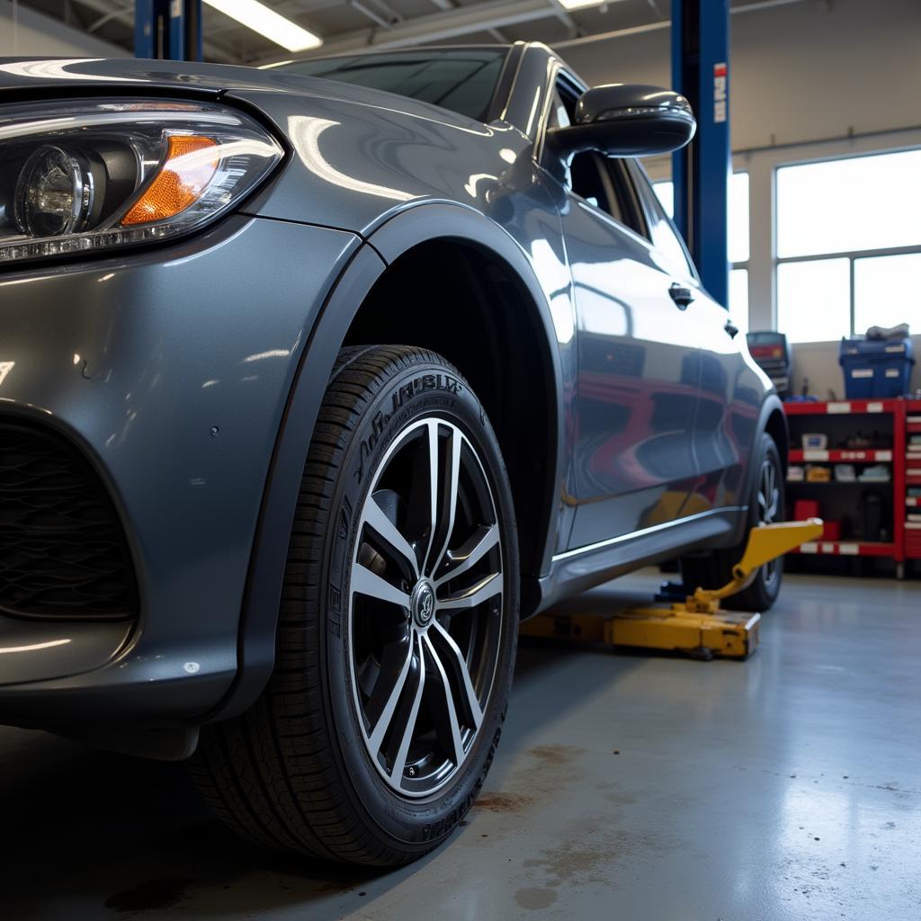 Car Undergoing Routine Maintenance in Mineral Point