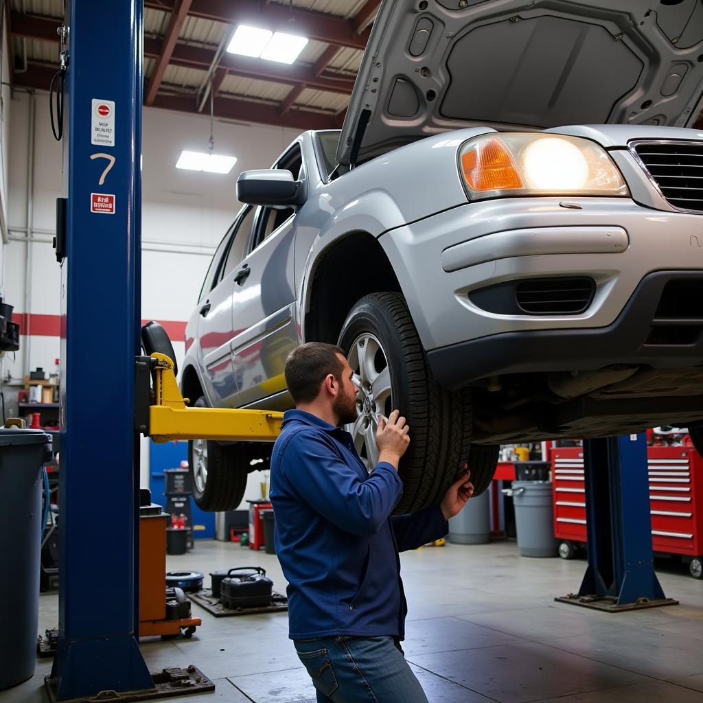 Car Undergoing Routine Maintenance in Portland, Maine