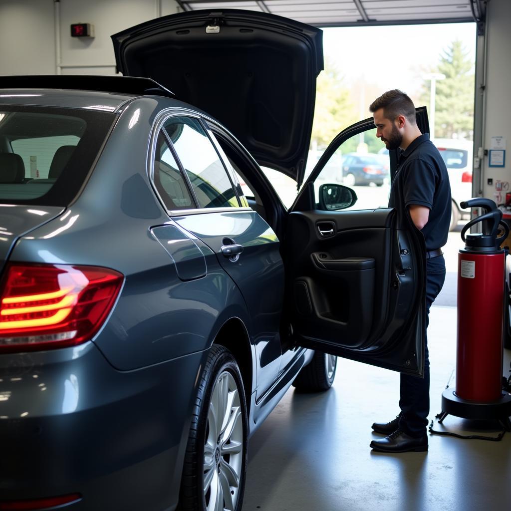 Car Undergoing Routine Maintenance in Sheffield