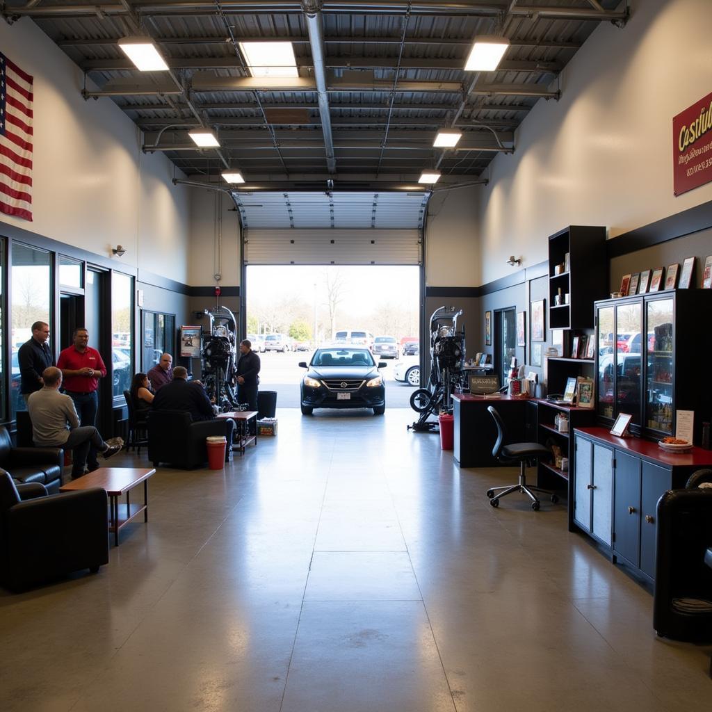 Modern and Clean Auto Service Shop Interior