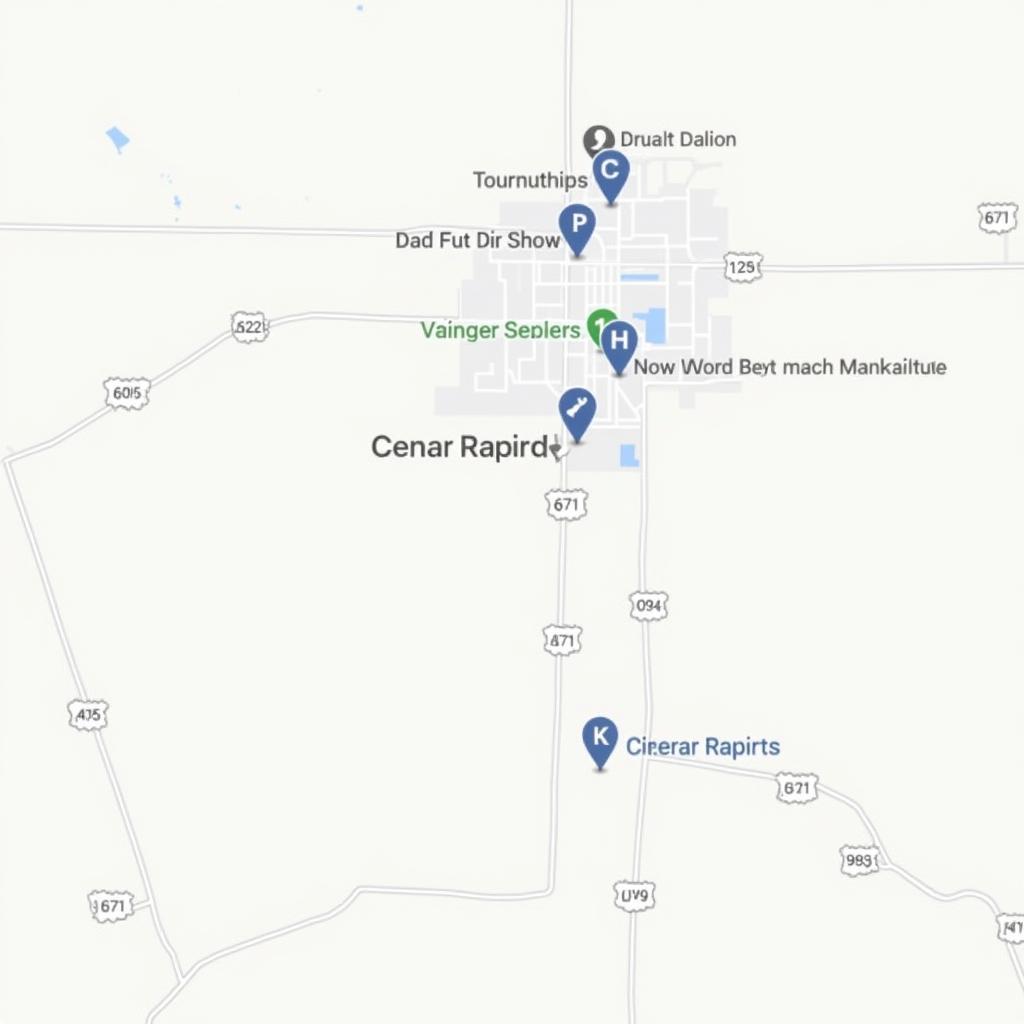 Cedar Rapids Auto Repair Shops Map