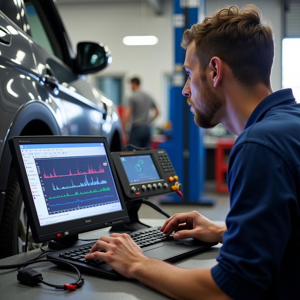 Modern auto service diagnostic equipment in Cedar Rapids