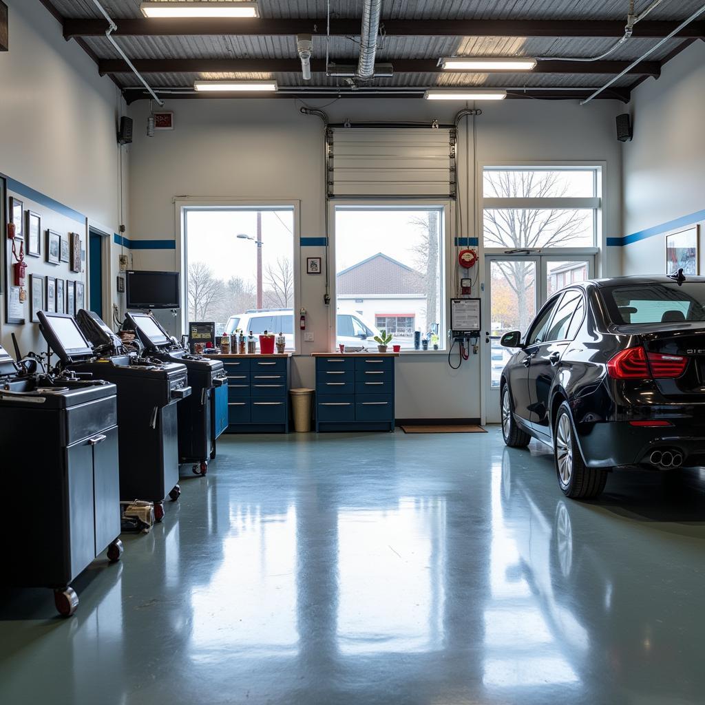 Modern and clean auto repair shop interior in Cedarburg