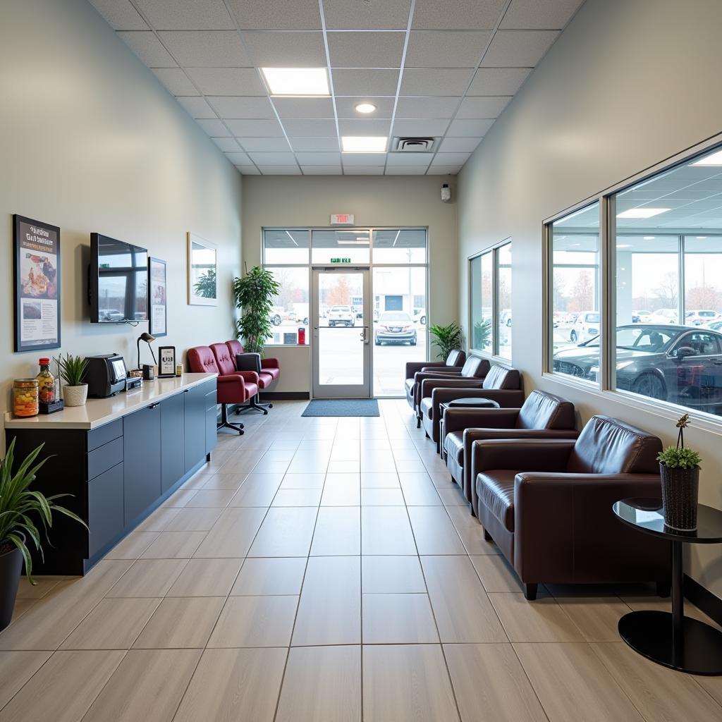 Comfortable Customer Waiting Area in a Central Auto Service Center