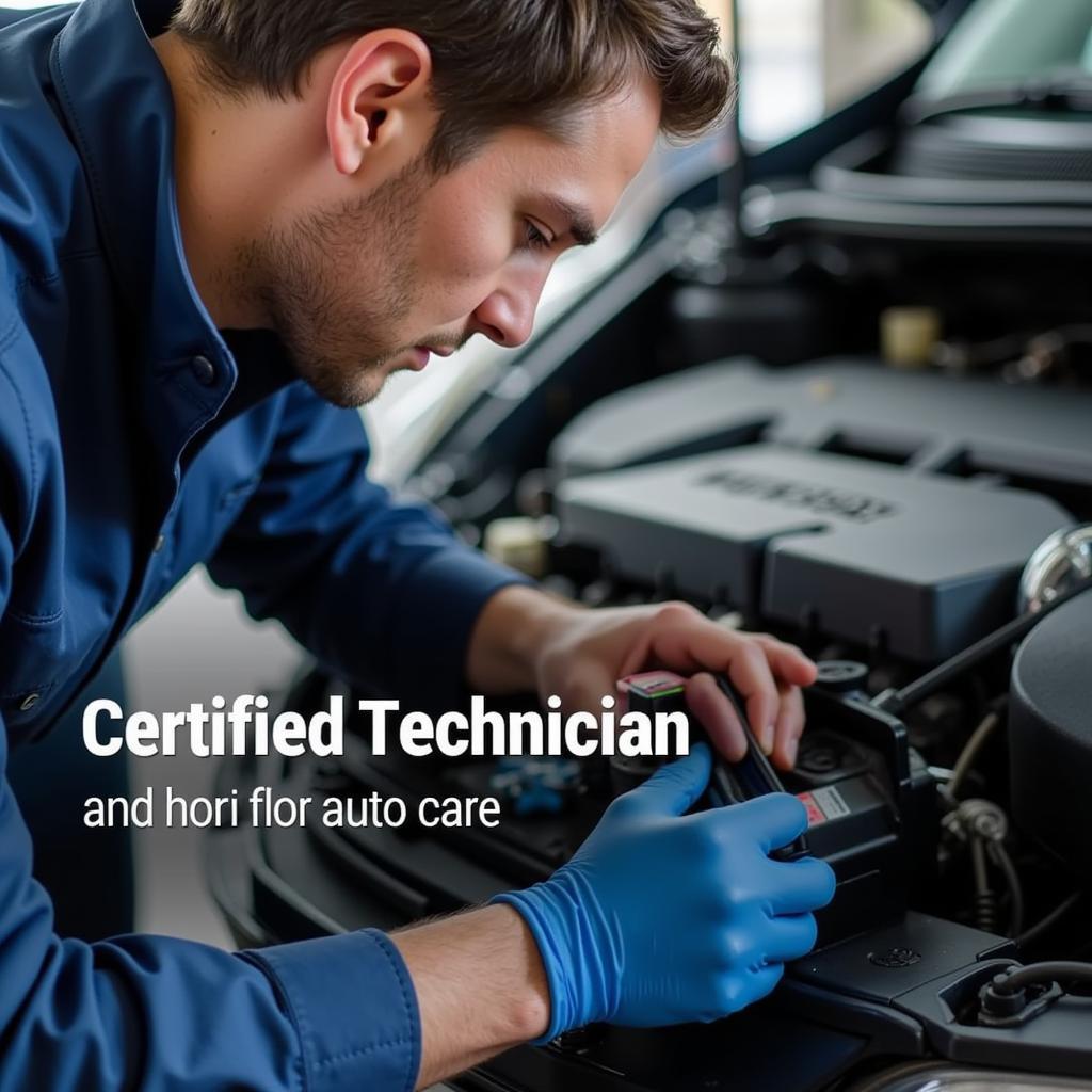 Certified Auto Care 2000 Services Technician Performing Diagnostics