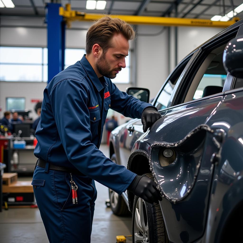 Certified Auto Collision Technician Working in Brampton