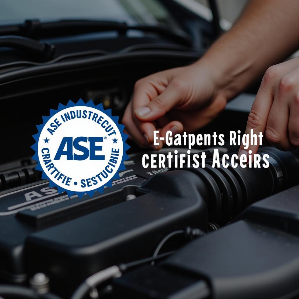 ASE Certified Auto Mechanic Working on a Car Engine